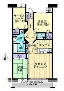 フローレンス栗林公園グランドアーク弐番館【402号室】の間取り