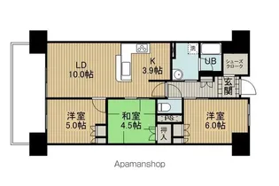 ポレスター上諏訪駅前テラス(404)【4階】の間取り