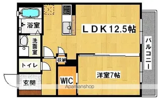 1LDKの間取り画像