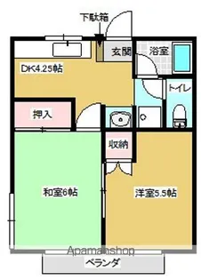 上竹コーポネモト【2階】の間取り