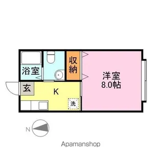 岡南ハイツ【107号室】の間取り