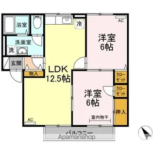 ヴィラ西福原D棟【2階】の間取り