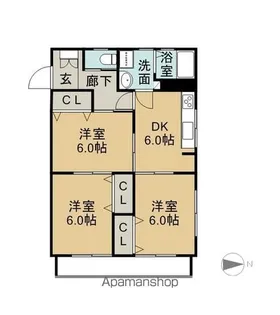 コーポ明成【301号室】の間取り