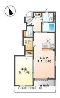スーヴェラン・駒越Ⅱ【1階】の間取り