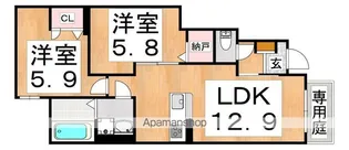 DEMEURE CRECIA Ⅱ【1階】の間取り