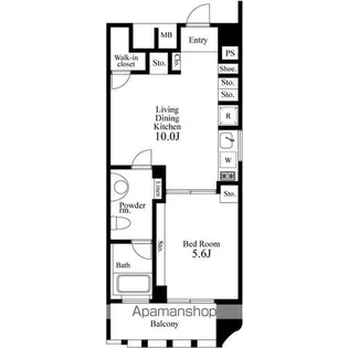 プライマル新宿若松町【10階】の間取り