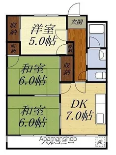 尾野スカイハイツ2【3階】の間取り