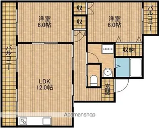 ソシア安松【4階】の間取り