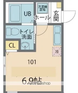カインドネス港南1号棟【101号室号室】の間取り