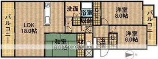 マンションたむかい【3階】の間取り