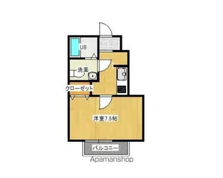 アーバンフラッツ夕顔瀬【A103号室】の間取り