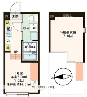 ハーモニーテラス中川Ⅳ【2階】の間取り