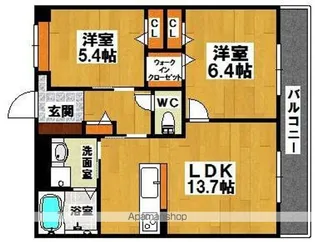 フォレナテラス三国ヶ丘【2階】の間取り
