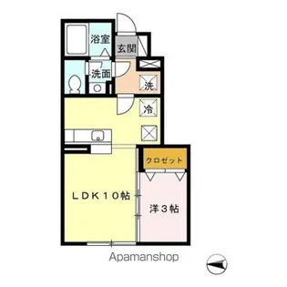 アムールイン浜田【1階】の間取り