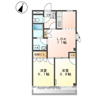 ロジュモ(LOGEMENT)【3階】の間取り