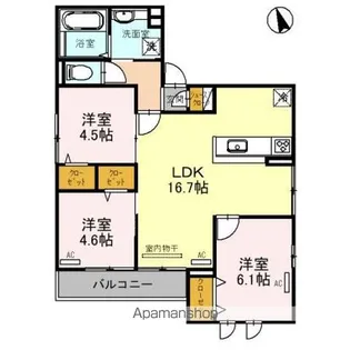 Clashist千躰【3階】の間取り