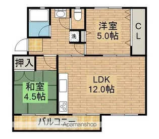 浅香山住宅15棟【501号室】の間取り