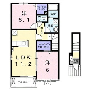 エンジェル・ティアーズ Ⅰ【2階】の間取り