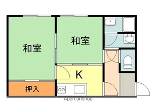 北美台ハイツ【2階】の間取り