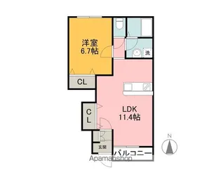 フェリーチェⅠ【1階】の間取り