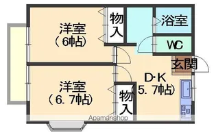 サンリュミエールB棟【101号室】の間取り