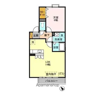 オベルジーヌ A【2階】の間取り