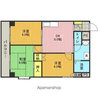 第2錦生コーポ【4階】の間取り