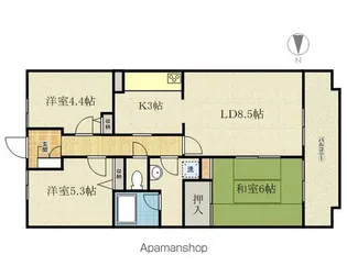 神奈川県横浜市青葉区荏田西2丁目【マンション】の間取り