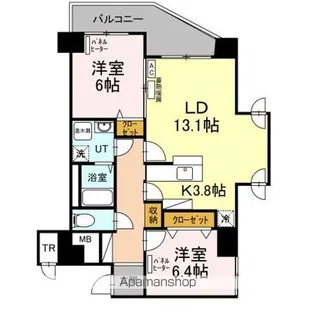 ヴィラ福住【1001号室】の間取り