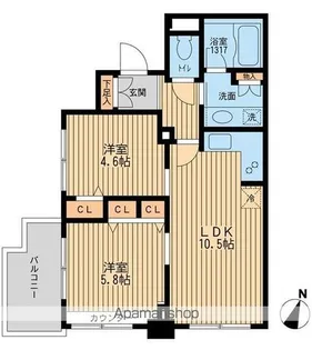 クリオ上野毛ラ・モード【9階】の間取り