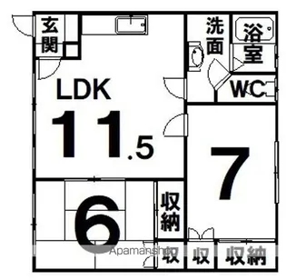 ハイツロック【1階】の間取り