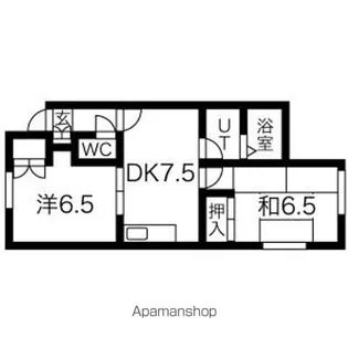 インテルノ西町B棟【2階】の間取り