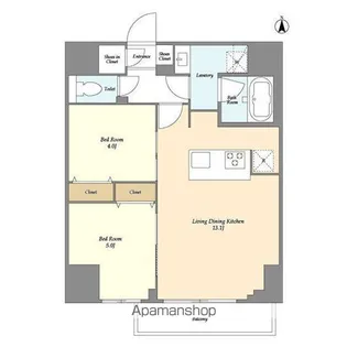 クラリティア西日暮里【11階】の間取り