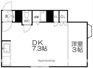 コテージ南郷通【203号室】の間取り