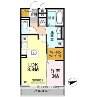 リバービュー唐橋【1階】の間取り