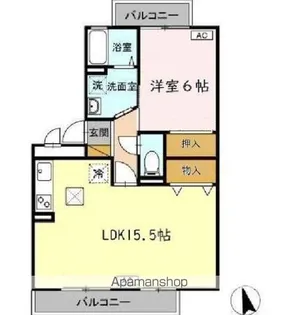 ハイカムールST・ユアサ【2階】の間取り