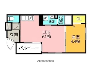 SOL宮水【103号室】の間取り