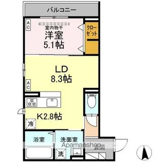 DーROOM小田原2丁目A【2階】の間取り