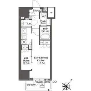 東京都渋谷区代々木2丁目【マンション】の間取り