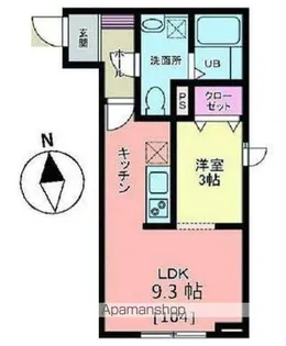 メリディアン白鳥【1階】の間取り