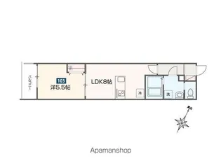 MELDIA福生Ⅲ【1階】の間取り