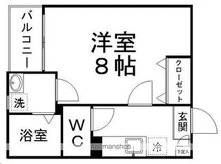 クレフラスト五橋駅東B【1階】の間取り