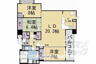 ザ・レジデンス京都祇園八坂通【502号室】の間取り