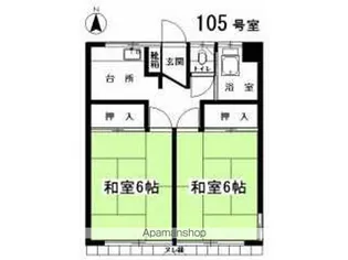 鹿島台ハイツ【105号室】の間取り