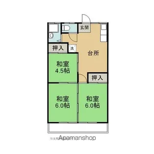 下道コーポ【7号室】の間取り