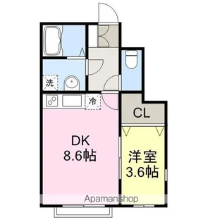 ローズガーデンC【101号室】の間取り
