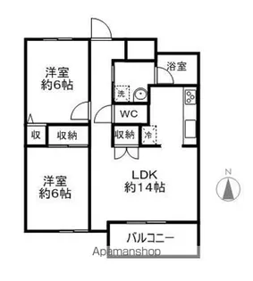パークサイド中御所【3階】の間取り