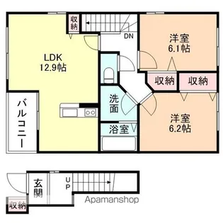 FIFTY−FIFTYA棟【203号室】の間取り