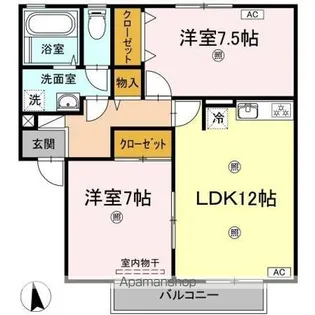 コートルミエール A棟【1階】の間取り