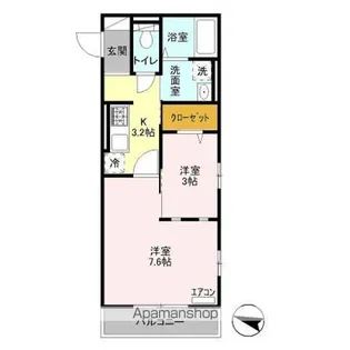 シェドゥーヴル【3階】の間取り